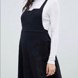 Black Pinafore Cross back dress